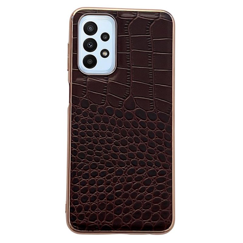 Coque Samsung Galaxy A23 5G Cuir Véritable Texture Crocodile