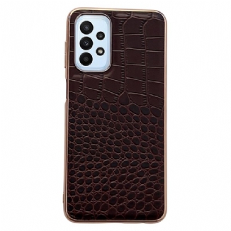 Coque Samsung Galaxy A23 5G Cuir Véritable Texture Crocodile