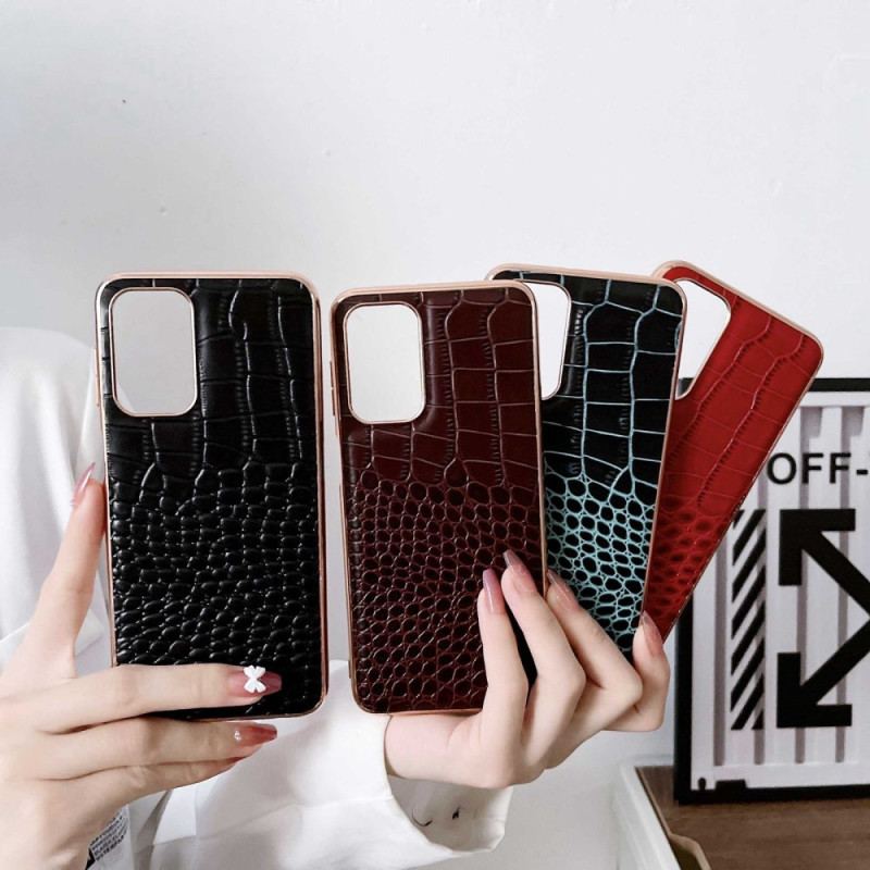 Coque Samsung Galaxy A23 5G Cuir Véritable Texture Crocodile