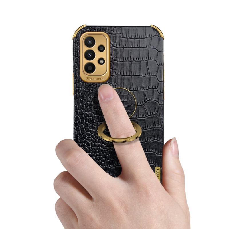 Coque Samsung Galaxy A23 5G Effet Crocodile avec Anneau