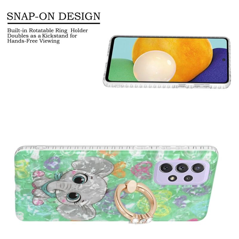Coque Samsung Galaxy A23 5G Éléphant avec Anneau-Support