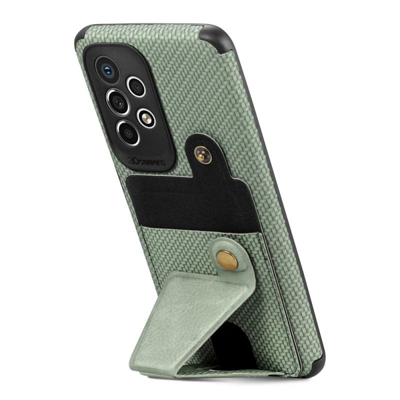 Coque Samsung Galaxy A23 5G Fibre Carbone Porte-Cartes Support