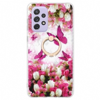 Coque Samsung Galaxy A23 5G Papillons avec Anneau-Support