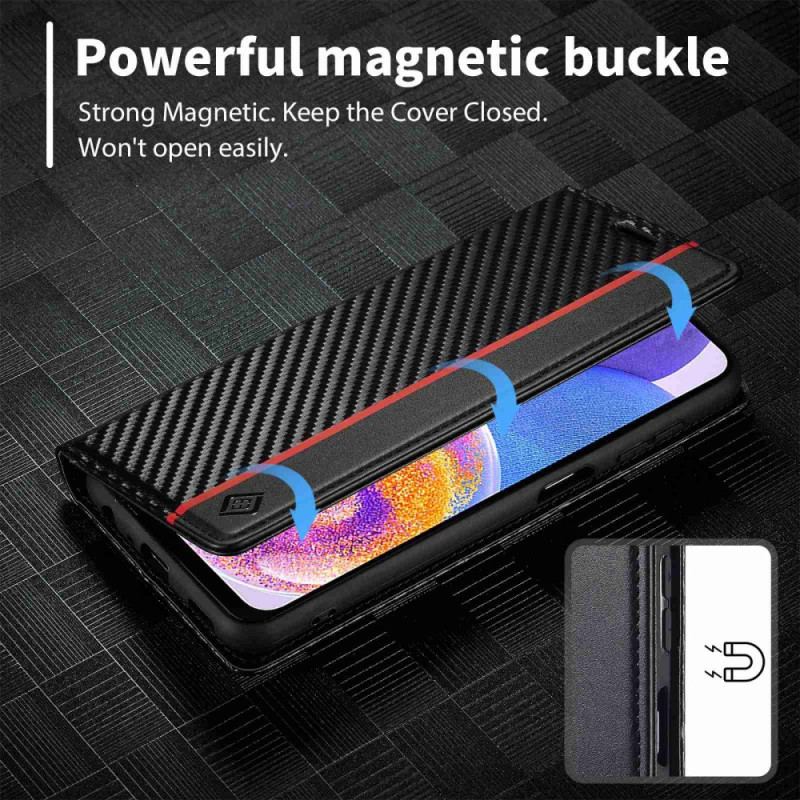 Flip Cover Samsung Galaxy A23 5G Fibre Carbone LC.IMEEKE