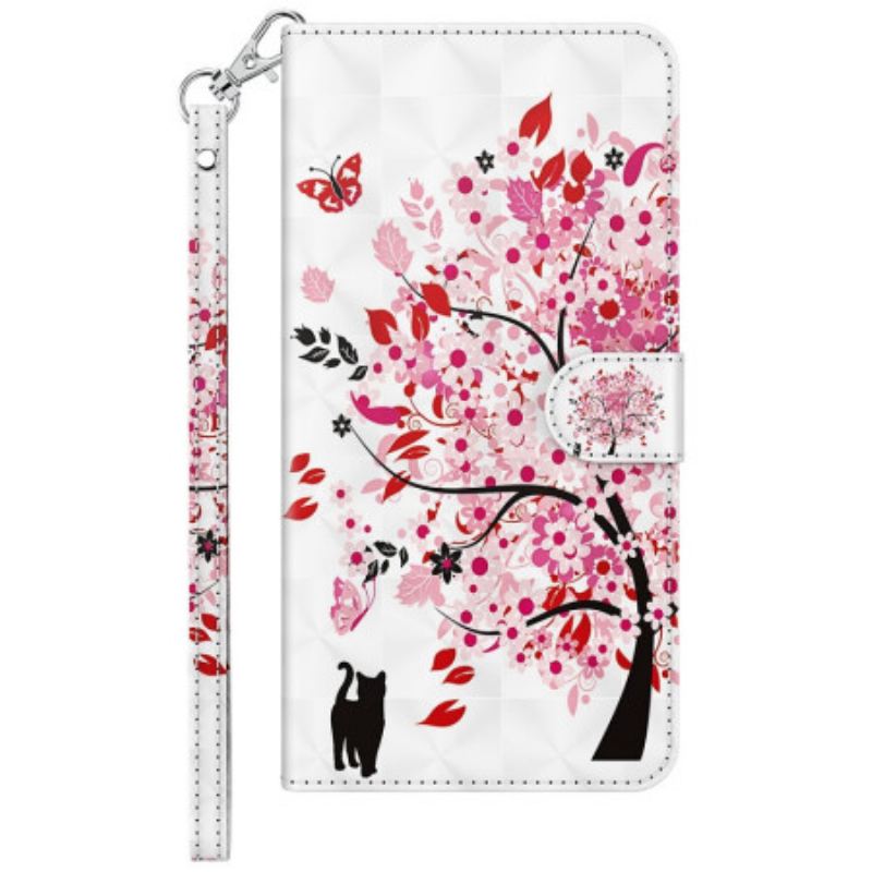 Housse Samsung Galaxy A23 5G Arbre Rose à Lanière