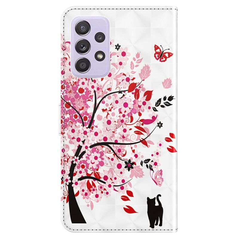 Housse Samsung Galaxy A23 5G Arbre Rose à Lanière