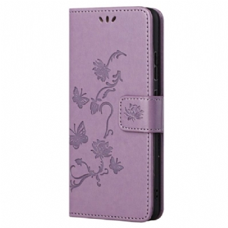 Housse Samsung Galaxy A23 5G Jolies Fleurs à Lanière