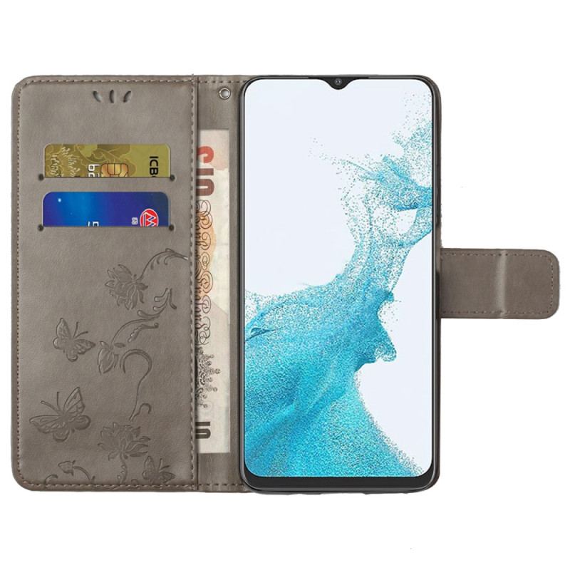 Housse Samsung Galaxy A23 5G Jolies Fleurs à Lanière