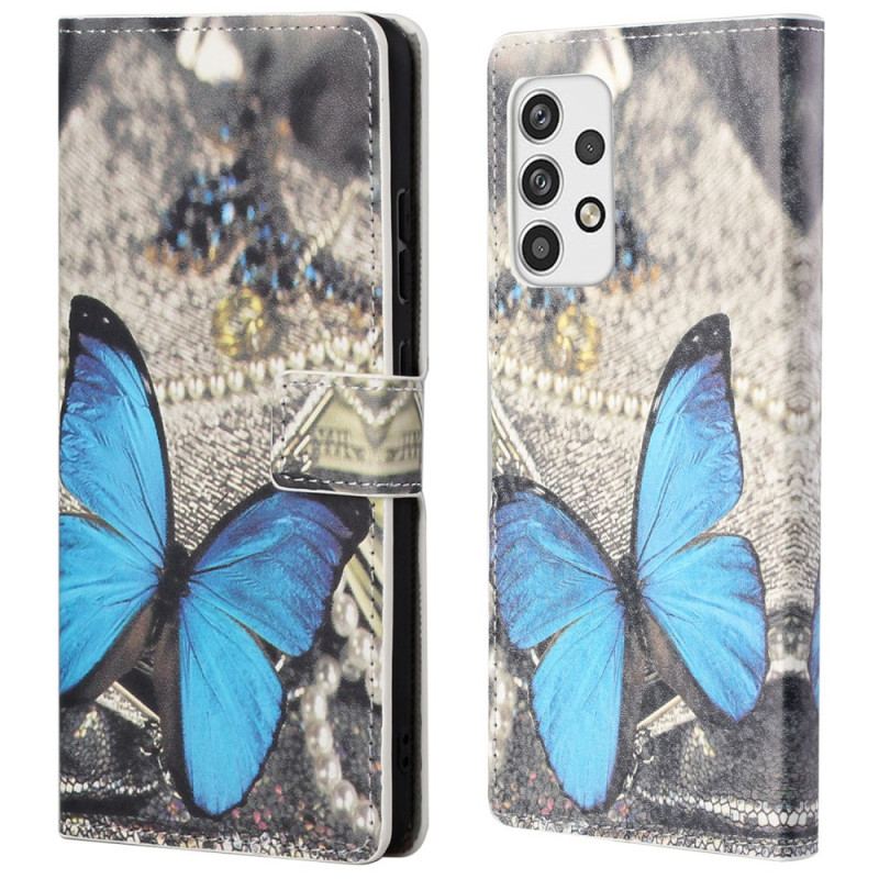 Housse Samsung Galaxy A23 5G Papillon Bleu