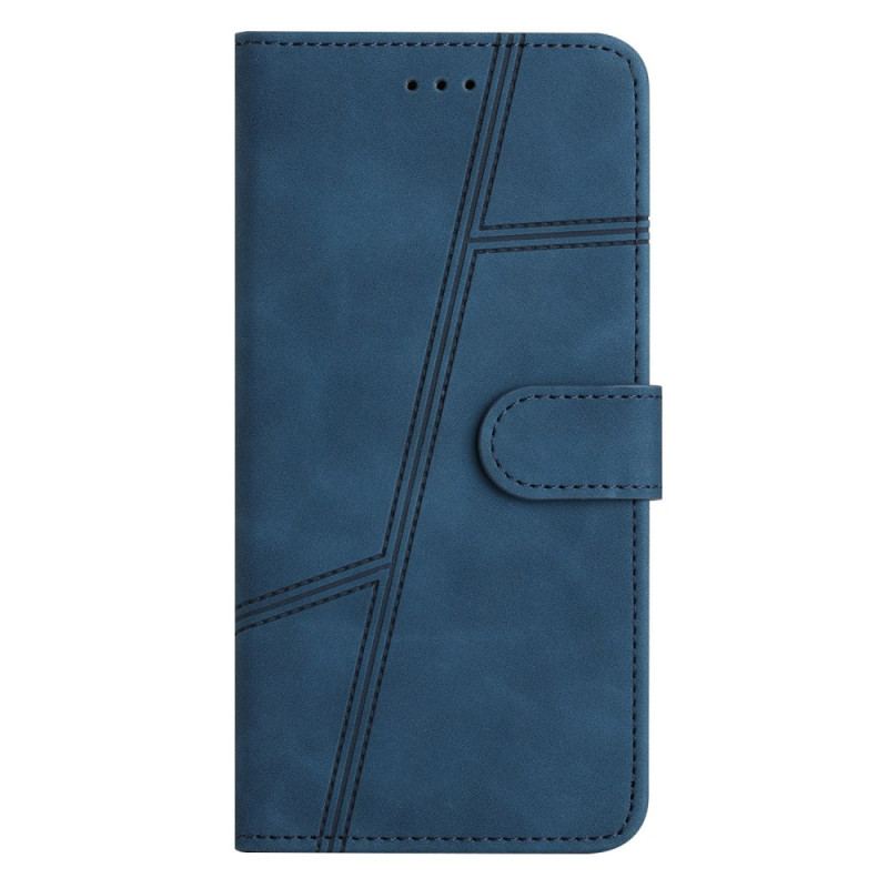 Housse Samsung Galaxy A23 5G Style Cuir Géométrique à Lanière
