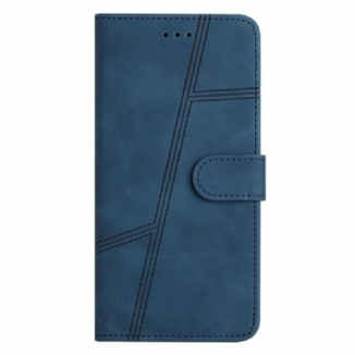 Housse Samsung Galaxy A23 5G Style Cuir Géométrique à Lanière