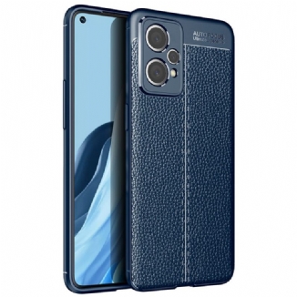 Coque Realme 9 Pro Plus Effet Cuir Litchi Double Line