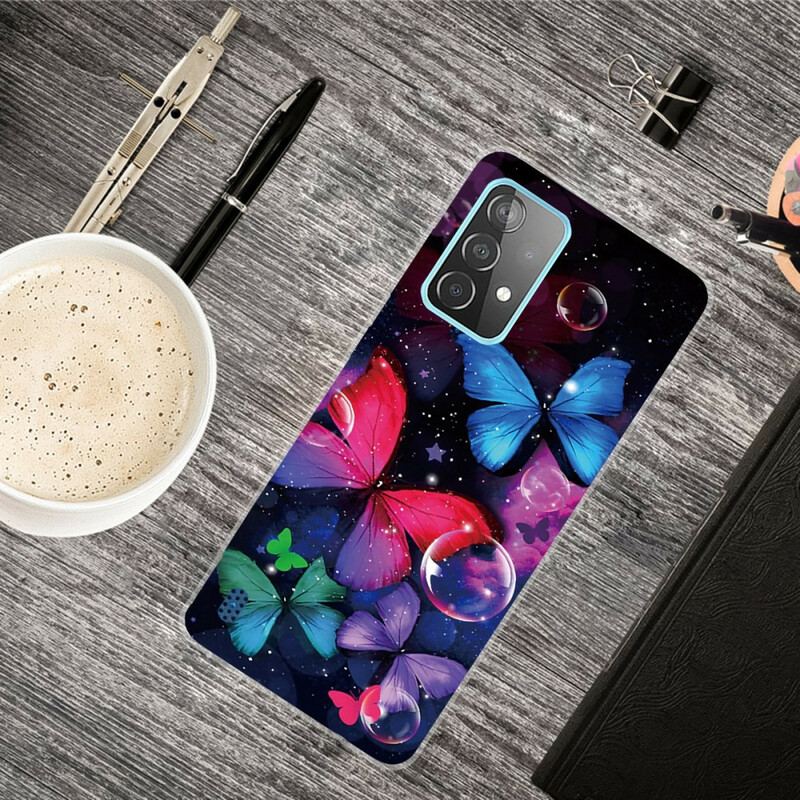 Coque Samsung Galaxy A72 4G / A72 5G Flexible Papillons
