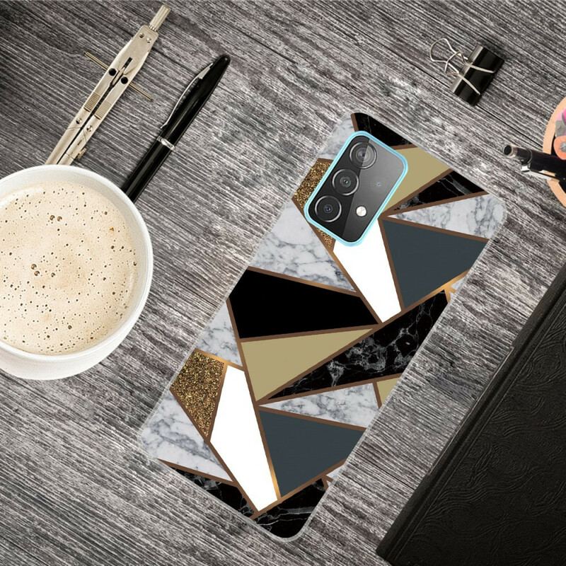 Coque Samsung Galaxy A72 4G / A72 5G Marbre Géométrique