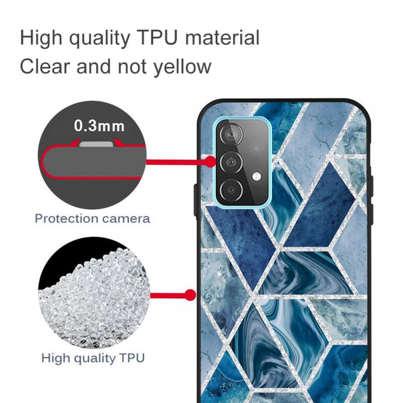 Coque Samsung Galaxy A72 4G / A72 5G Marbre Paillettes