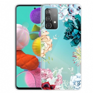Coque Samsung Galaxy A72 4G / A72 5G Transparente Fleurs Aquarelle