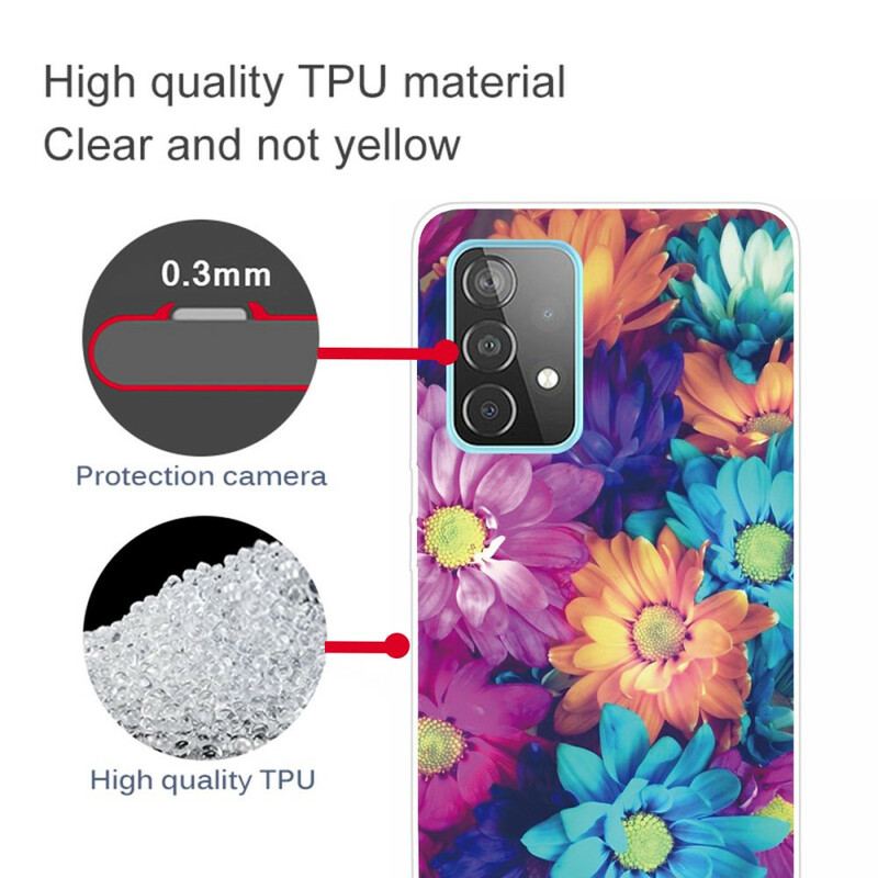 Coque Samsung Galaxy A72 4G / A71 5G Flexible Fleurs