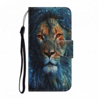 Housse Samsung Galaxy A72 4G / A72 5G Lion avec Lanière