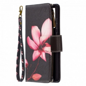 Housse Samsung Galaxy A72 4G / A72 5G Poche Zippée Fleur