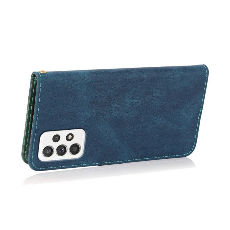 Housse Samsung Galaxy A72 4G / A72 5G Simili Cuir Bicolore Triangle