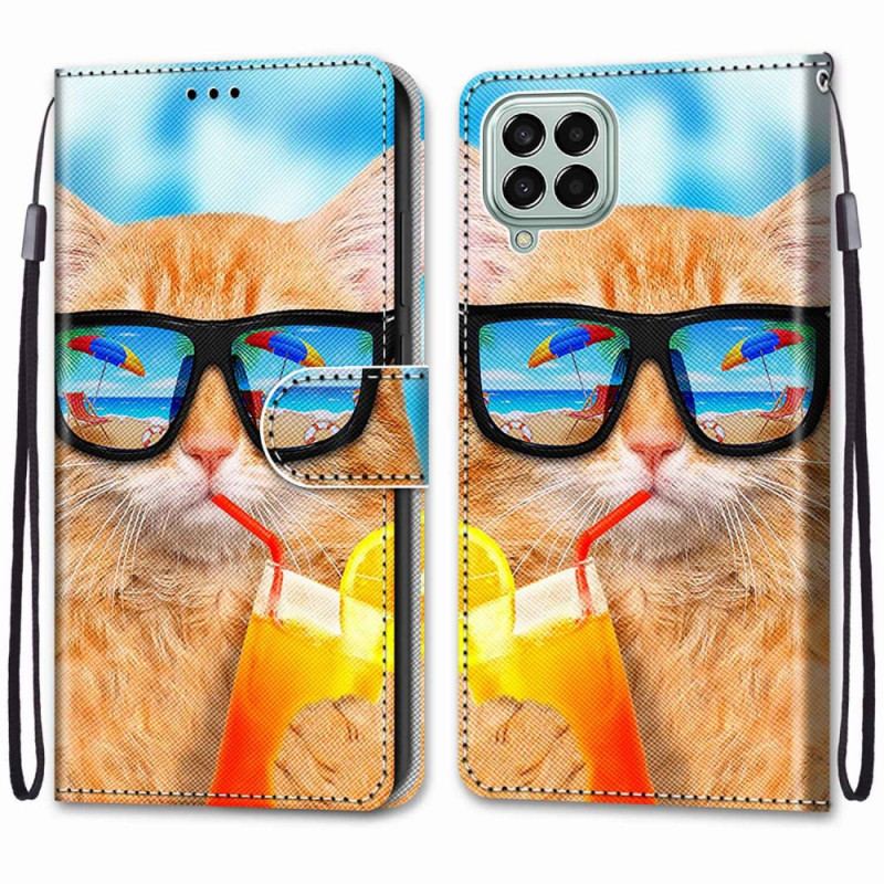 Housse Samsung Galaxy M53 5G Chat Star à Lanière