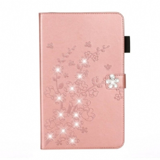 Housse iPad 10.2" (2020) (2019) Effet Cuir Diamants Floraux