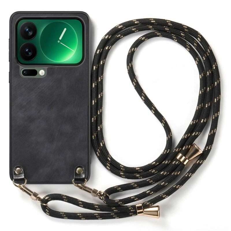 Coque à Cordon Xiaomi 17 Pro Max Effet Cuir