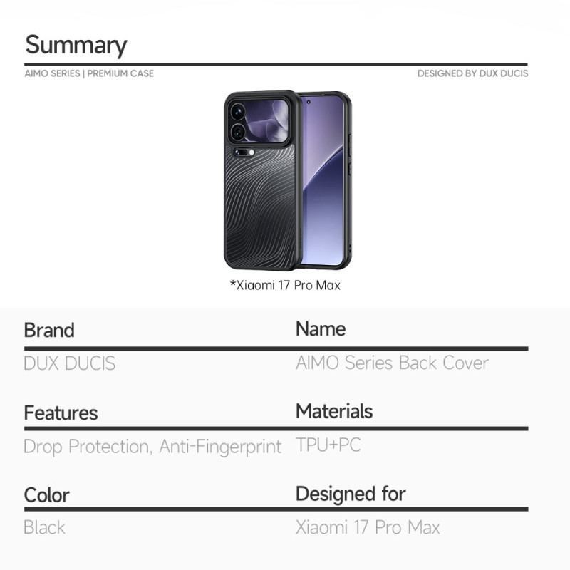 Coque Xiaomi 17 Pro Max Aimo Series DUX DUCIS