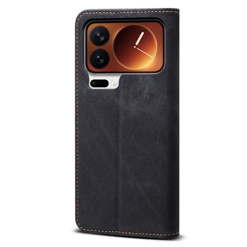 Flip Cover Xiaomi 17 Pro Max Texture Tissu Jeans