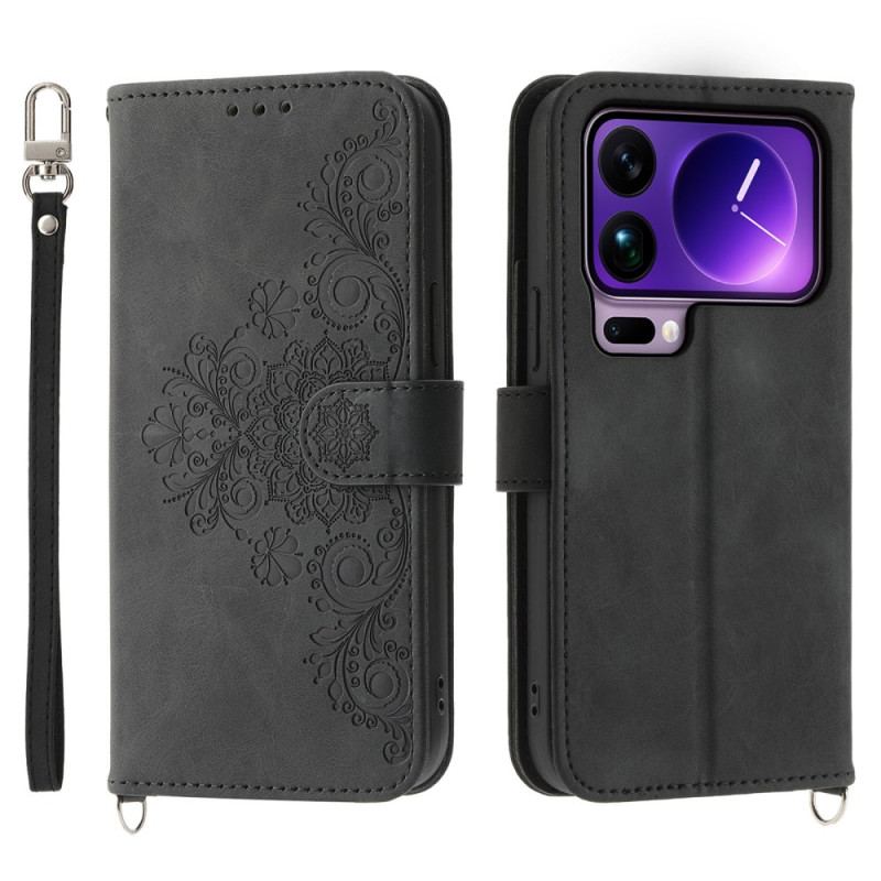 Housse Xiaomi 17 Pro Max Dentelle avec Lanière et Bandoulière