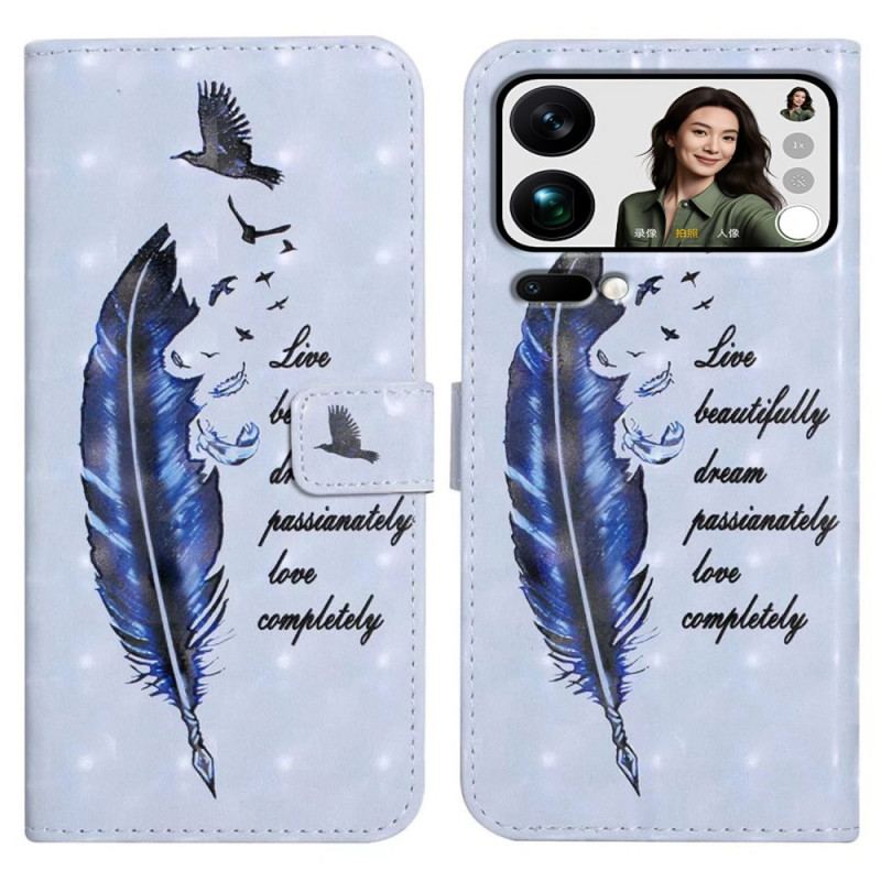 Housse Xiaomi 17 Pro Max Plume Bleue