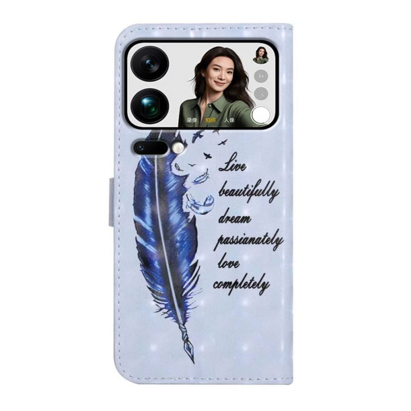 Housse Xiaomi 17 Pro Max Plume Bleue