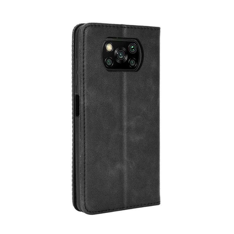 Flip Cover Poco X3 / X3 Pro / X3 NFC Effet Cuir Vintage Stylisé