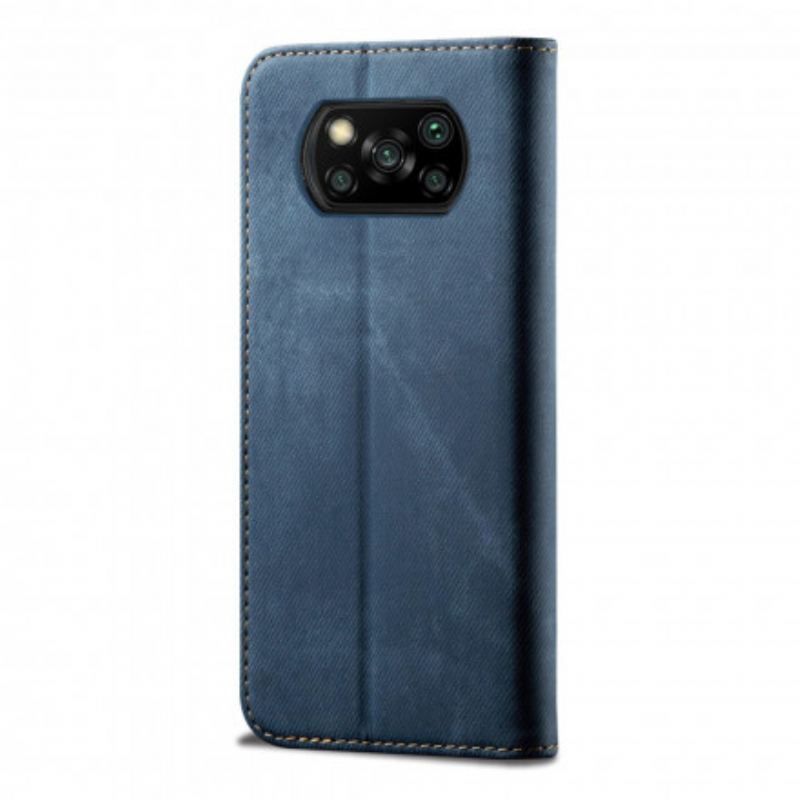 Flip Cover Poco X3 / X3 Pro / X3 NFC Simili Cuir Texture Jeans