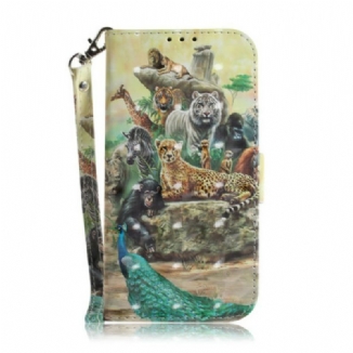 Housse Poco X3 / X3 Pro / X3 NFC Animaux Safari à Lanière
