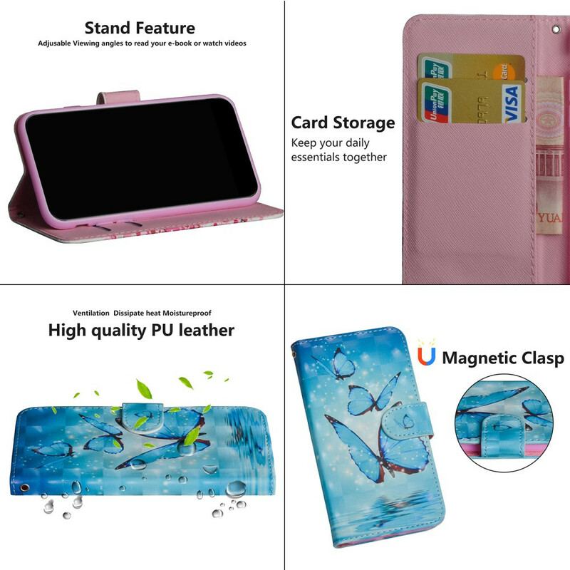 Housse Poco X3 / X3 Pro / X3 NFC Papillons Bleus Volants