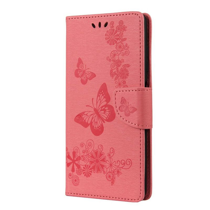 Housse Poco X3 / X3 Pro / X3 NFC Que des Papillons avec Lanière