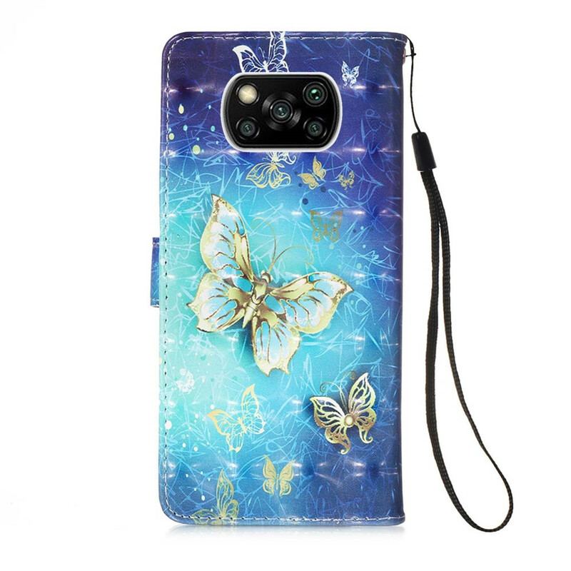 Housse Xiaomi Poco X3 / X3 Pro / X3 NFC Papillons Dorés