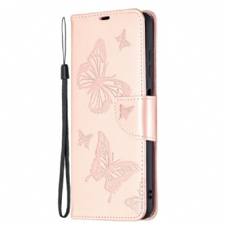 Housse Xiaomi Poco X3 / X3 Pro / X3 NFC Papillons Imprimés à Lanière