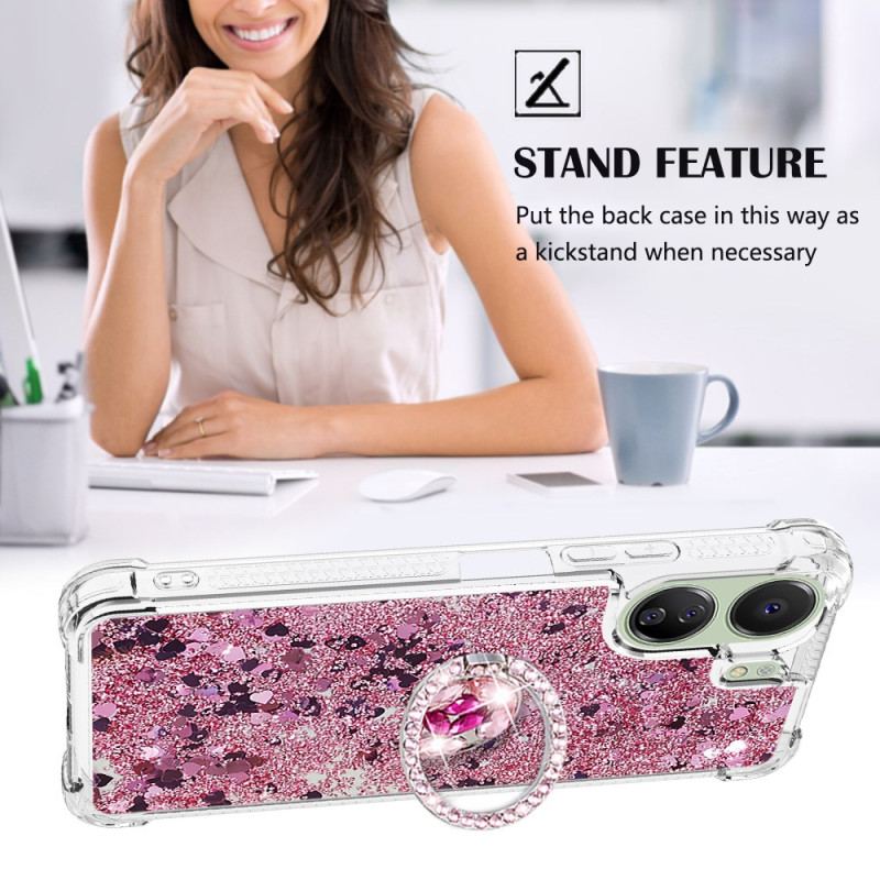 Coque Xiaomi Redmi 13C 4G/5G/Poco C65 Anneau-Support Paillettes