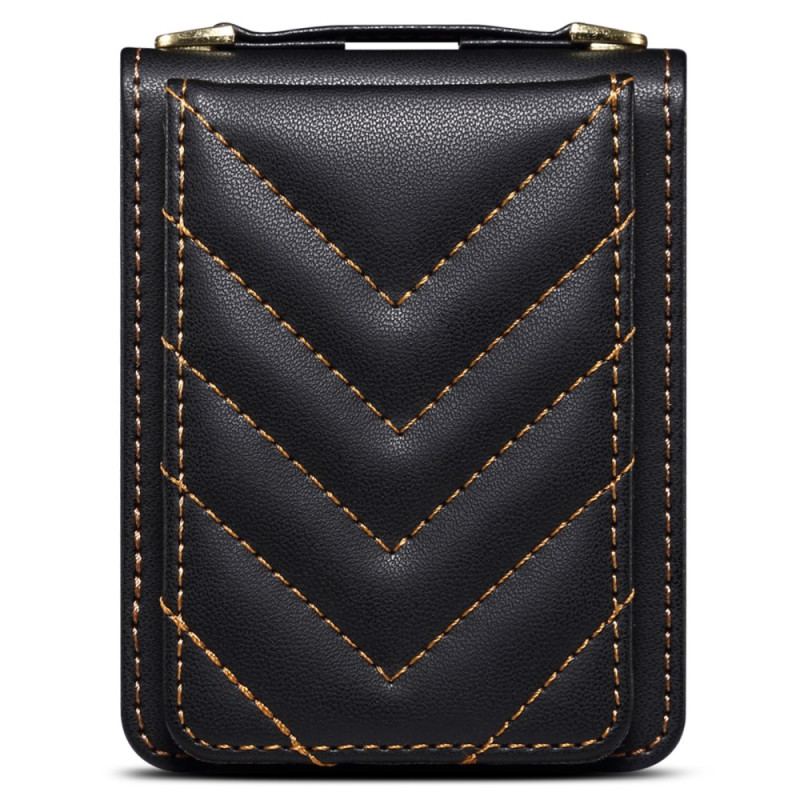 Coque Samsung Galaxy Z Flip 6 Matelassée Porte-Cartes et Bandoulière