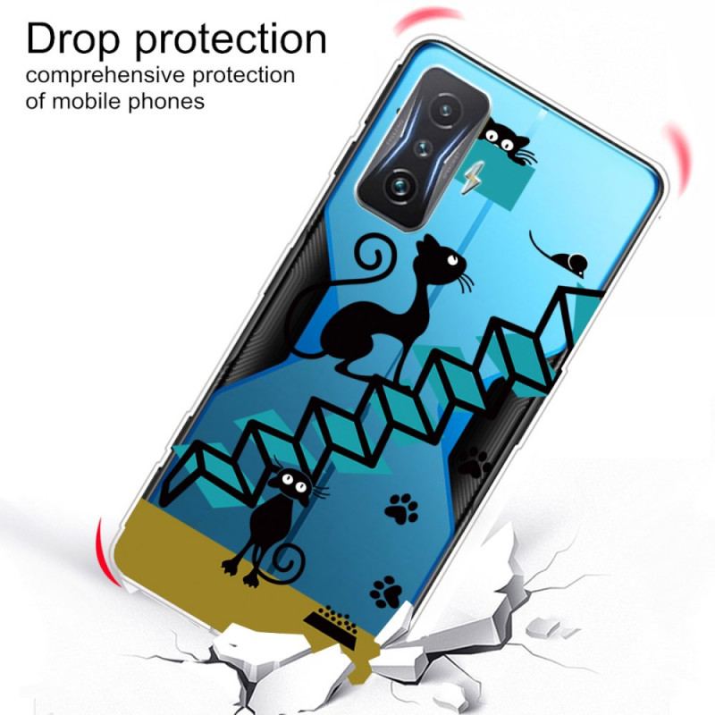 Coque Poco F4 GT Chats dans l'Escalier
