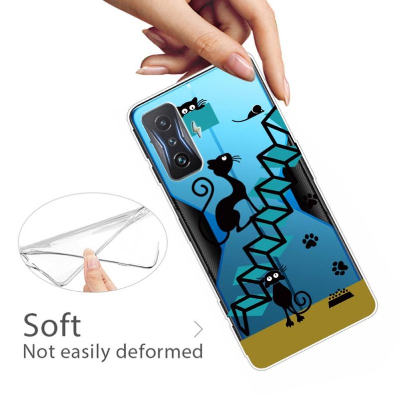Coque Poco F4 GT Chats dans l'Escalier