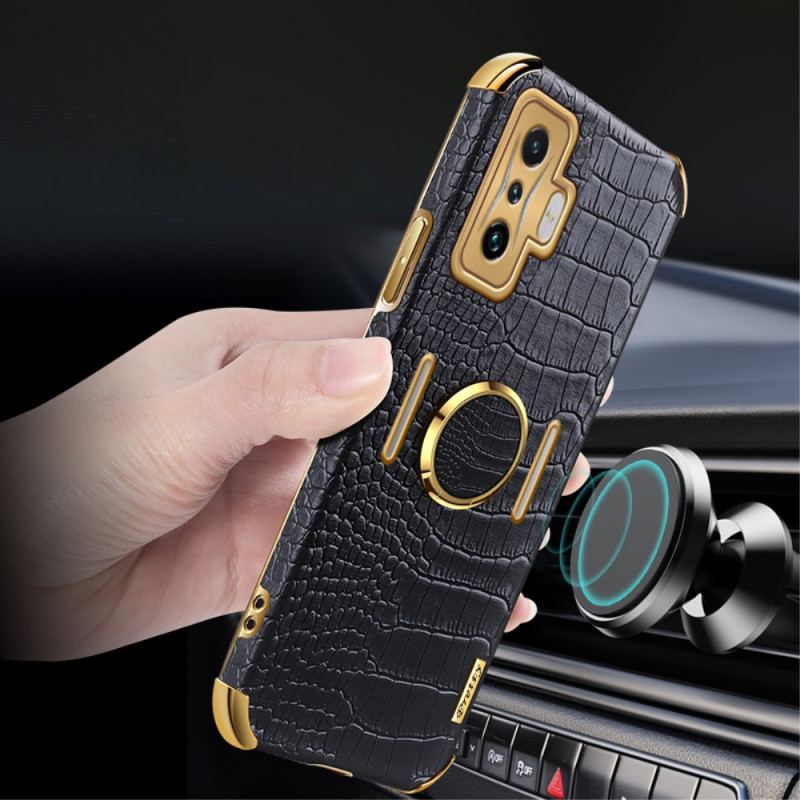Coque Poco F4 GT Effet Crocodile avec Anneau