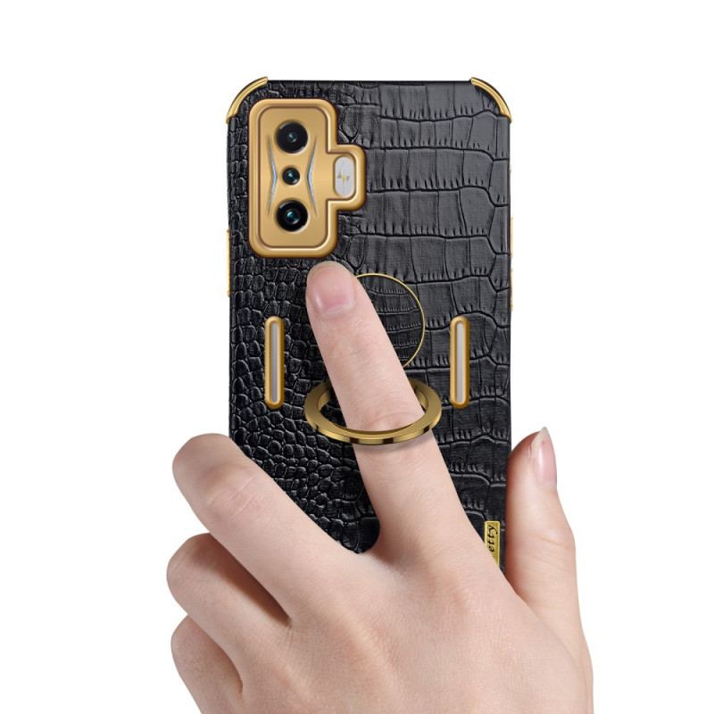 Coque Poco F4 GT Effet Crocodile avec Anneau