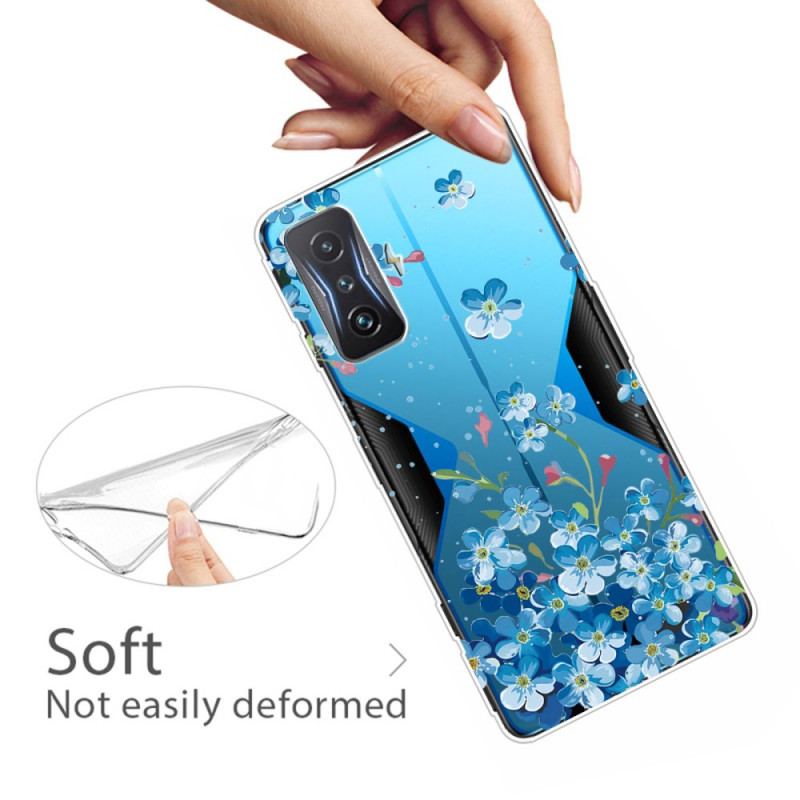 Coque Poco F4 GT Fleurs Bleues