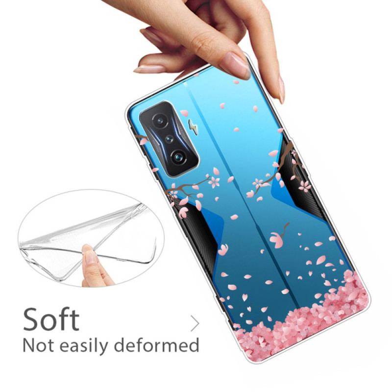 Coque Poco F4 GT Pétales Roses