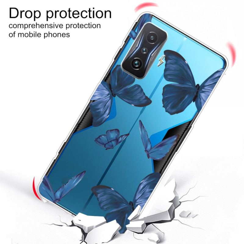 Coque Poco F4 GT Transparente Papillons