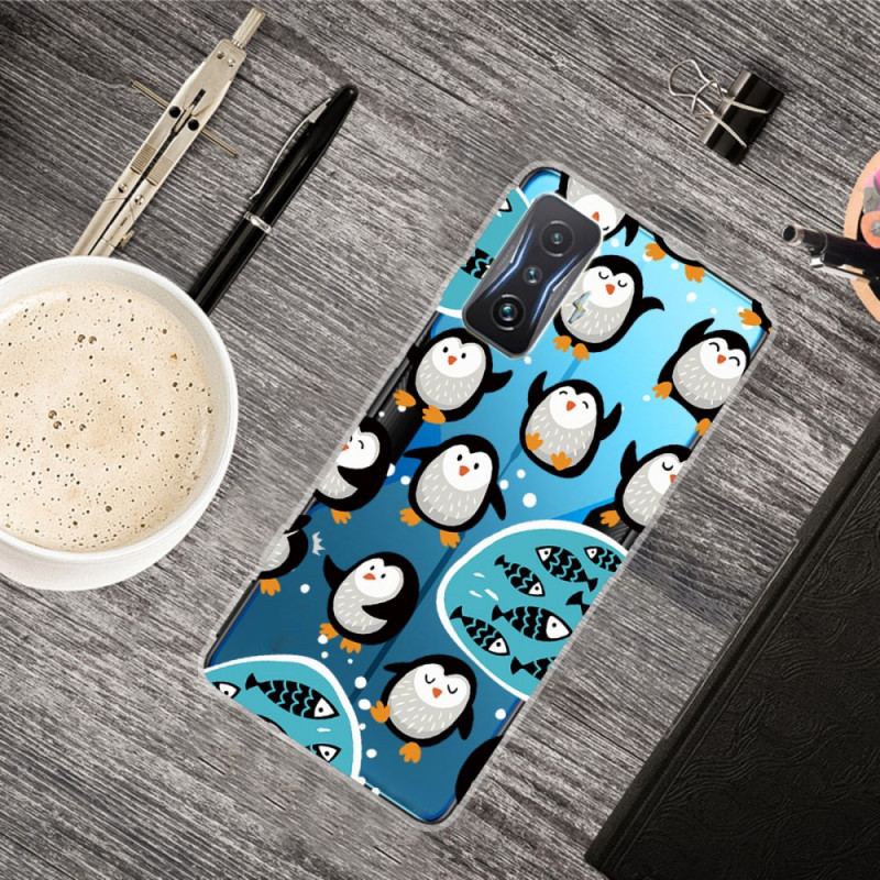 Coque Poco F4 GT Transparente Pingouins