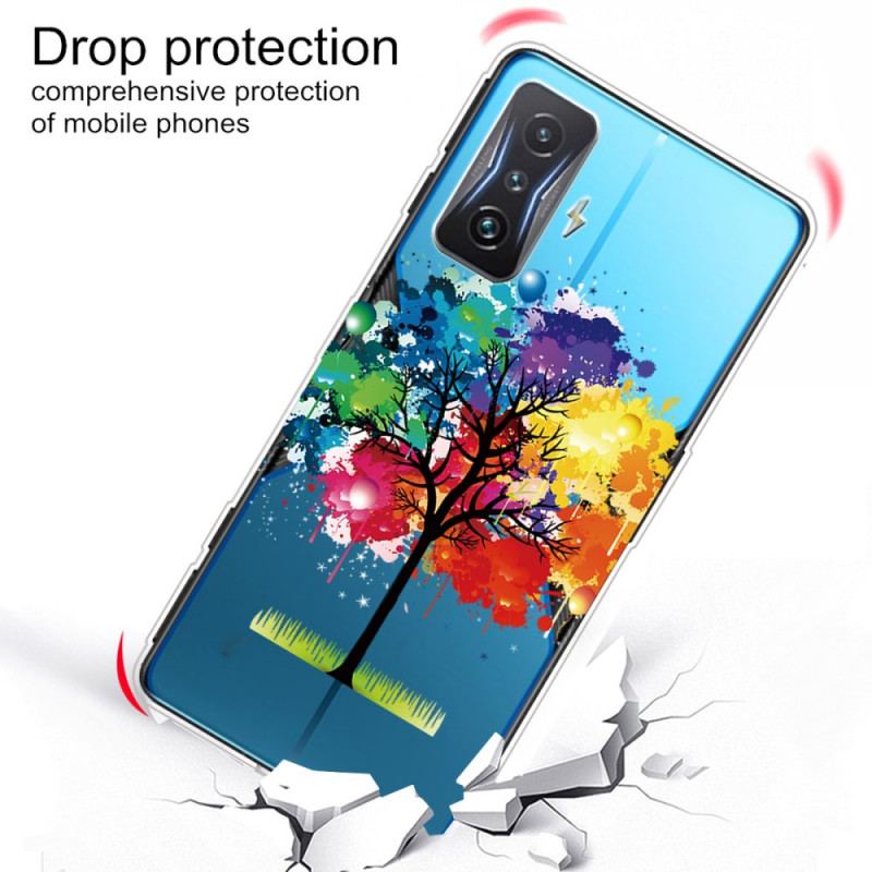 Coque Poco F4 Transparente Arbre Aquarelle